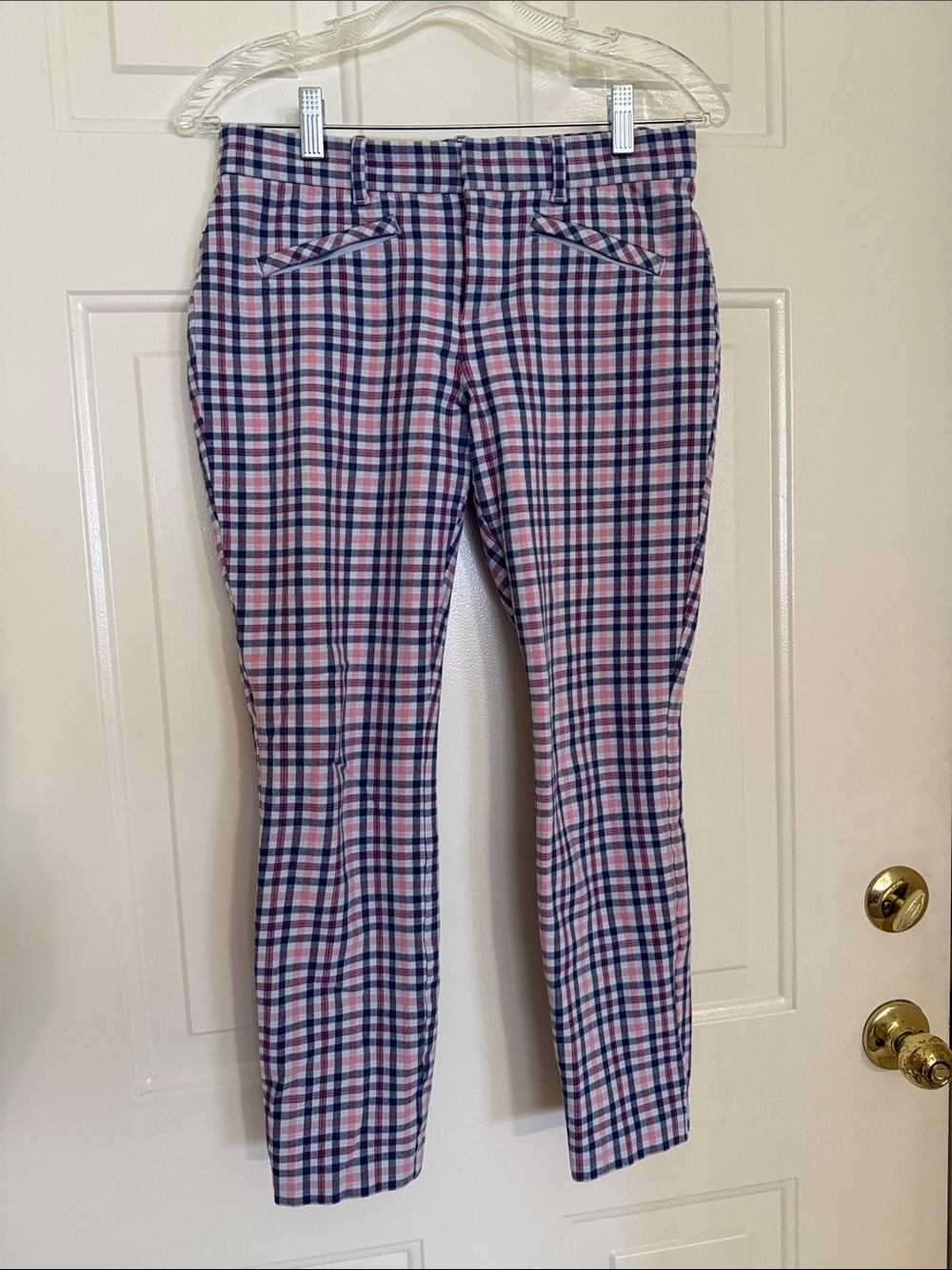 GAP Signature Skinny Ankle Plaid Pants Size 4 Stretch Career Preppy
